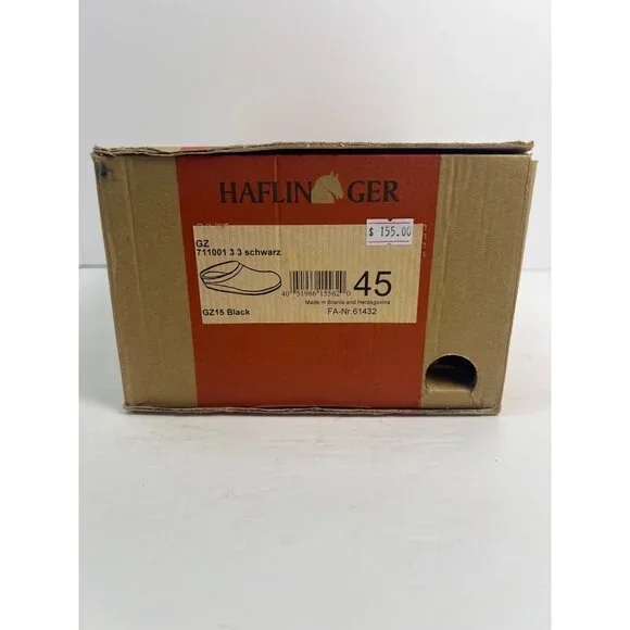 Haflinger Grizzly Black Slip-Onwith Patterned Trim Men’s size 45 (10.5-11) - Picture 4 of 4